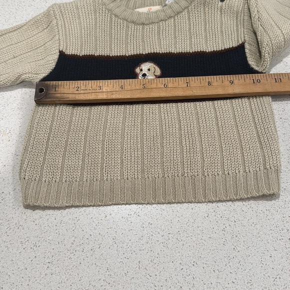 b.t. kids White Blue Embroidered Dog Sweater Baby Toddler Boy Size 3/6 month - Picture 7 of 8